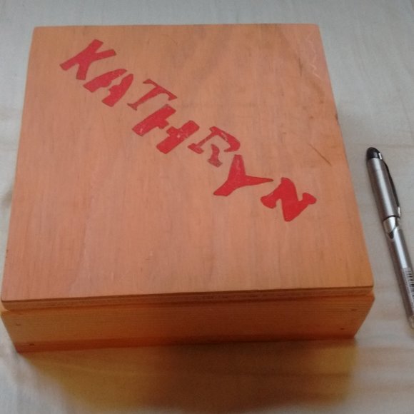 Wooden Stenciled "Kathryn" box